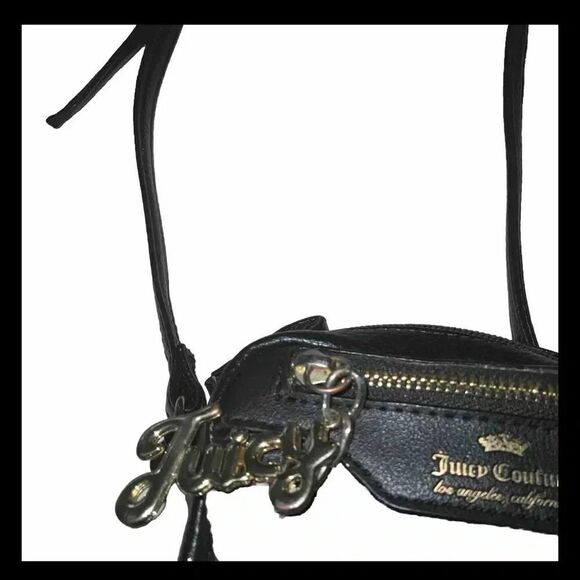 Juicy Couture Black Small Crossbody Gold Chain W Logo Bag - Picture 3 of 7